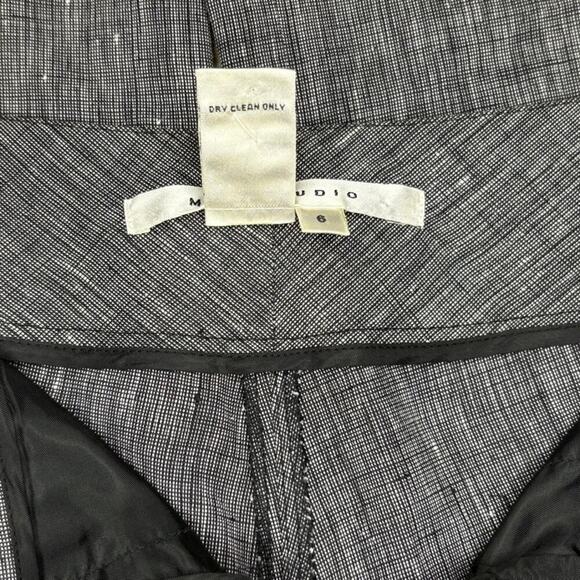 100% Linen Y2K Neutral Grey Woven Wide Leg Career Dress Pants Womens Sz 6 - Picture 7 of 8